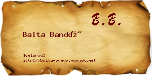Balta Bandó névjegykártya